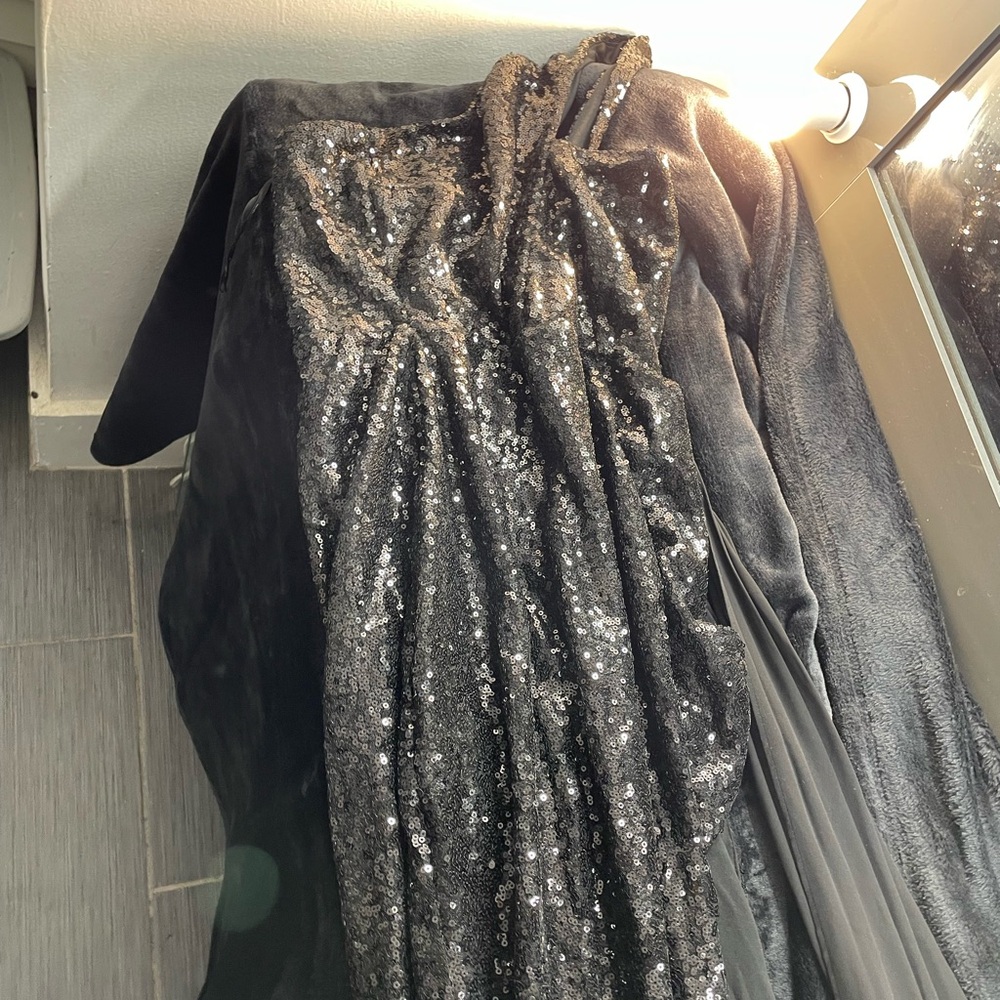 Black Sequin Evening Gown